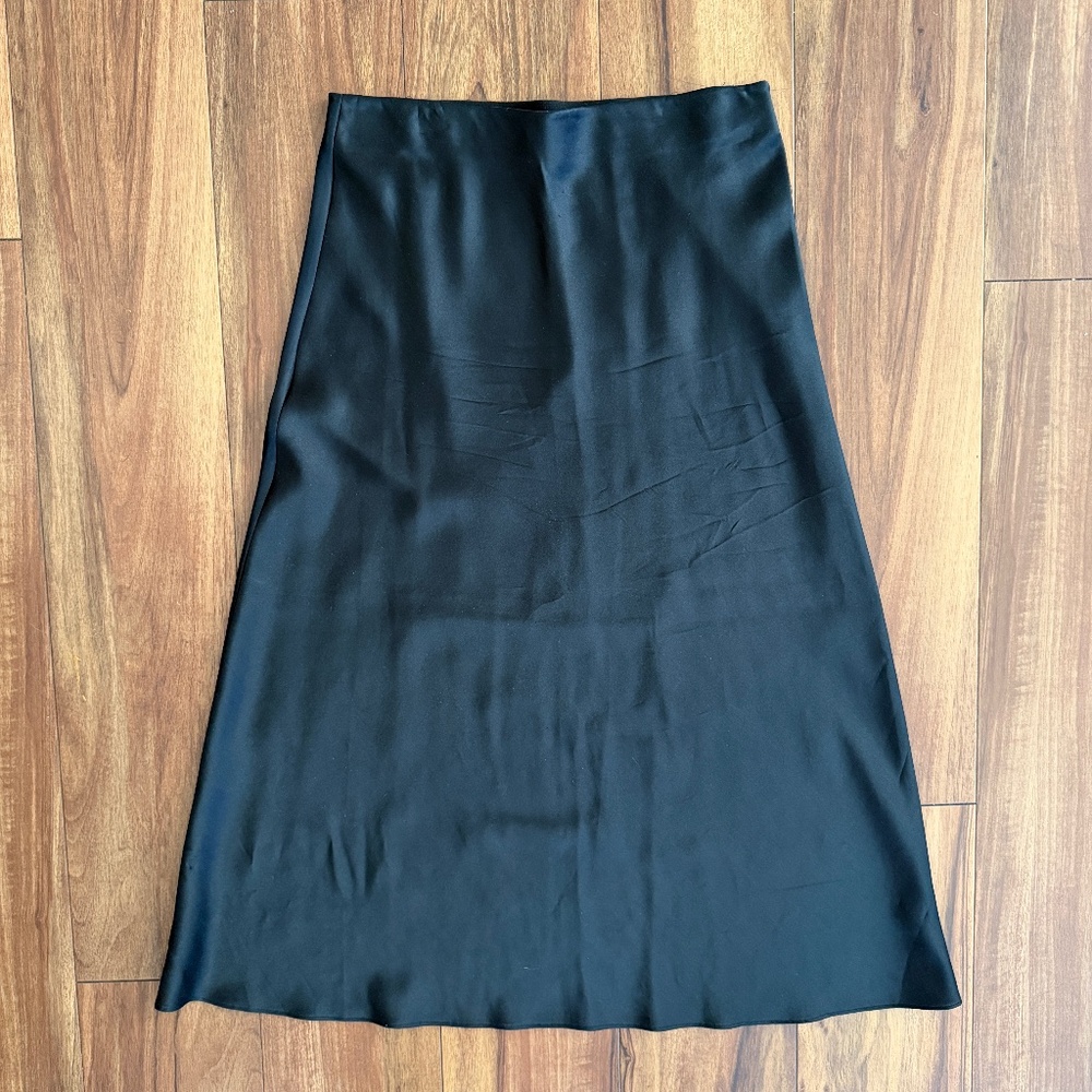 Quince 100% Washable Silk Skirt - Black